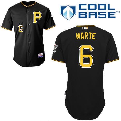 Starling Marte #6 MLB Jersey-Pittsburgh Pirates Men's Authentic Alternate Black Cool Base Baseball Jersey